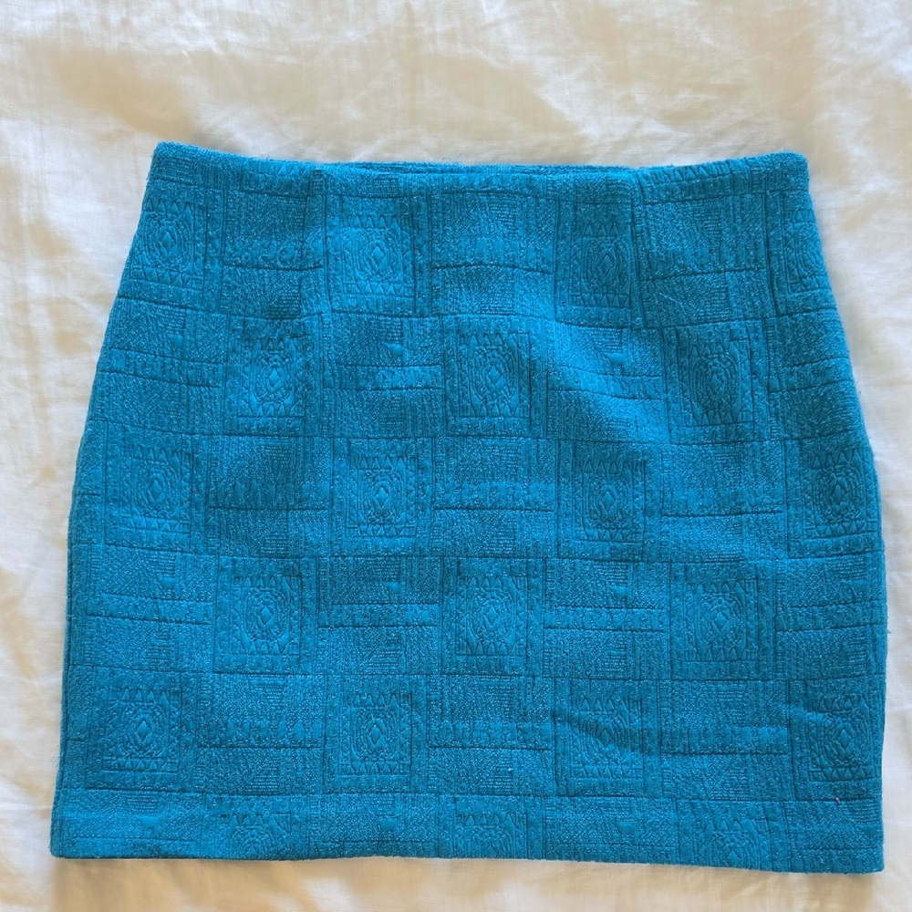 Forever 21 Teal Textured Mini Skirt